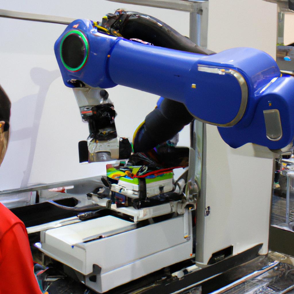 Person operating robotic machinery